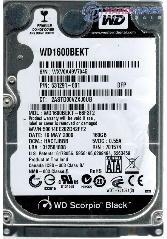 WD1600BEKT-66F3T2