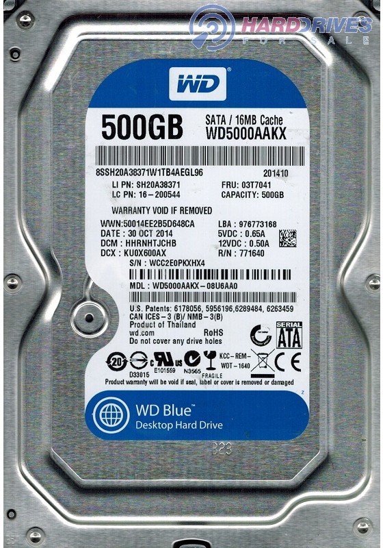 WD5000AAKX-08U6AA0