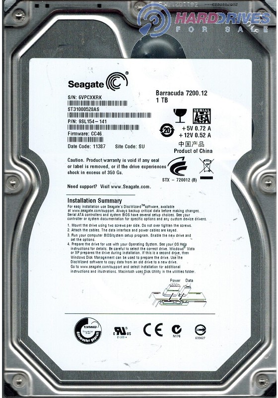ST31000528AS 9SL154-141 CC46 SU