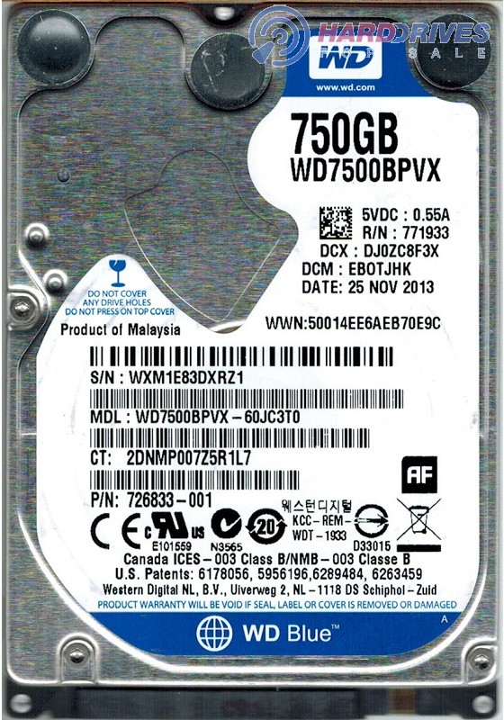 WD7500BPVX-60JC3T0