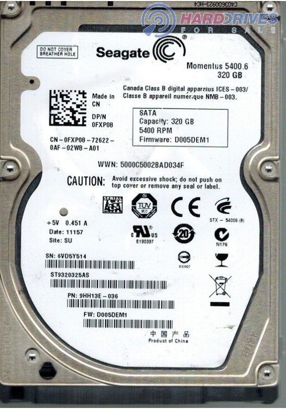 ST9320325AS 9HH13E-036 D005DEM1 SU