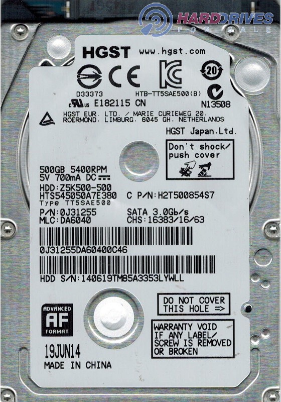 HTS545050A7E380 DA6040 0J31255