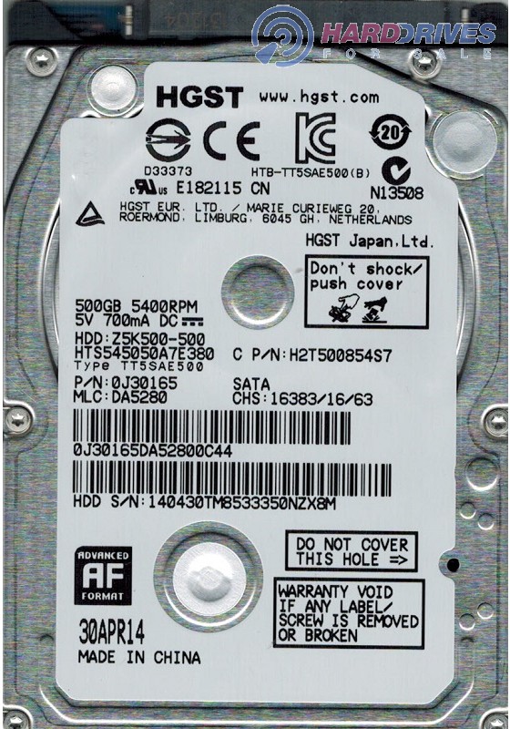 HTS545050A7E380 0J30165 DA5280