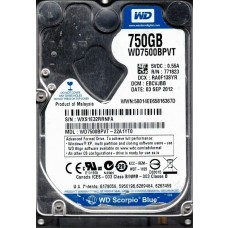 WD7500BPVT-22A1YT0