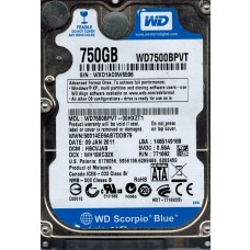 WD7500BPVT-00HXZT1 