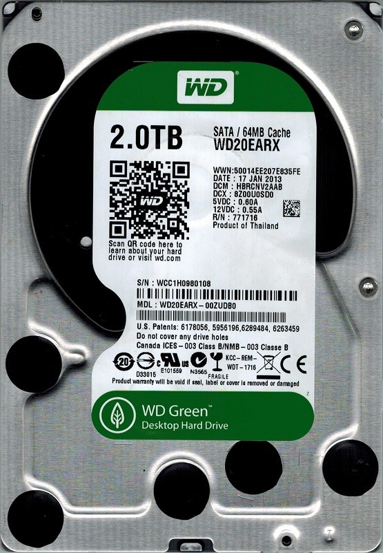 Western Digital WD20EARX-00ZUDB0 2TB DCM: HBRCNV2AAB