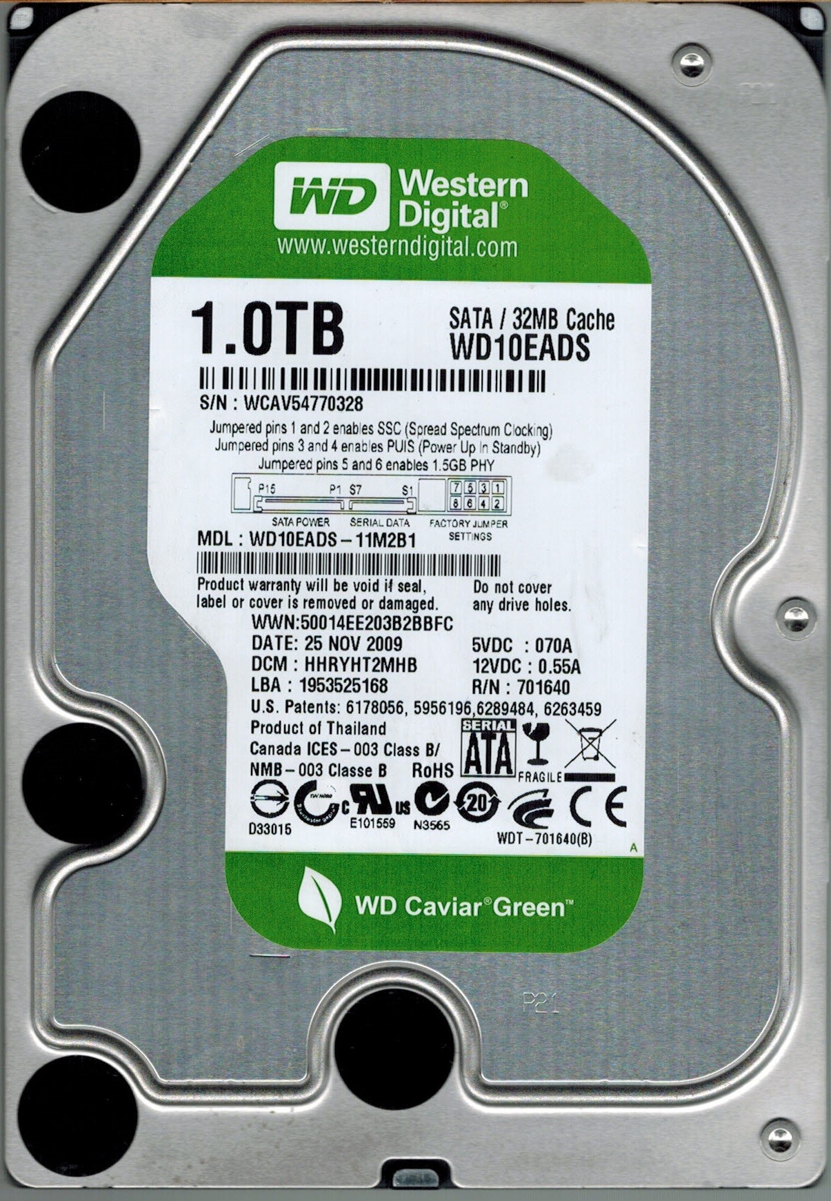 Western Digital WD10EADS-11M2B1 1TB DCM: HHRYHT2MHB