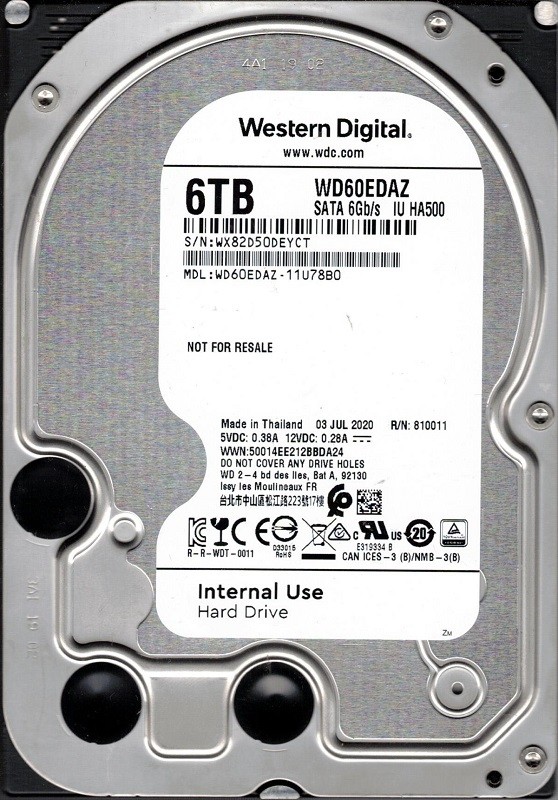 WD60EDAZ-11U78B0 WX82D Western Digital 6TB
