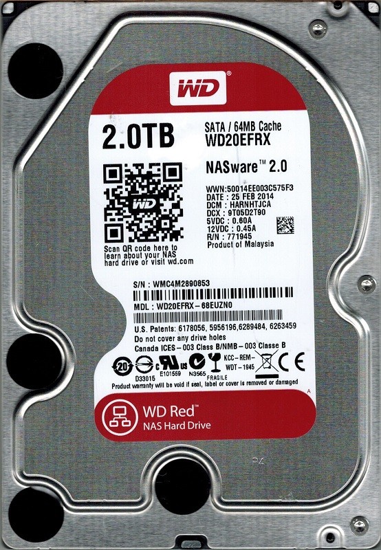 Western Digital WD20EFRX-68EUZN0 2TB NAS DCM: HARNHTJCA WD RED