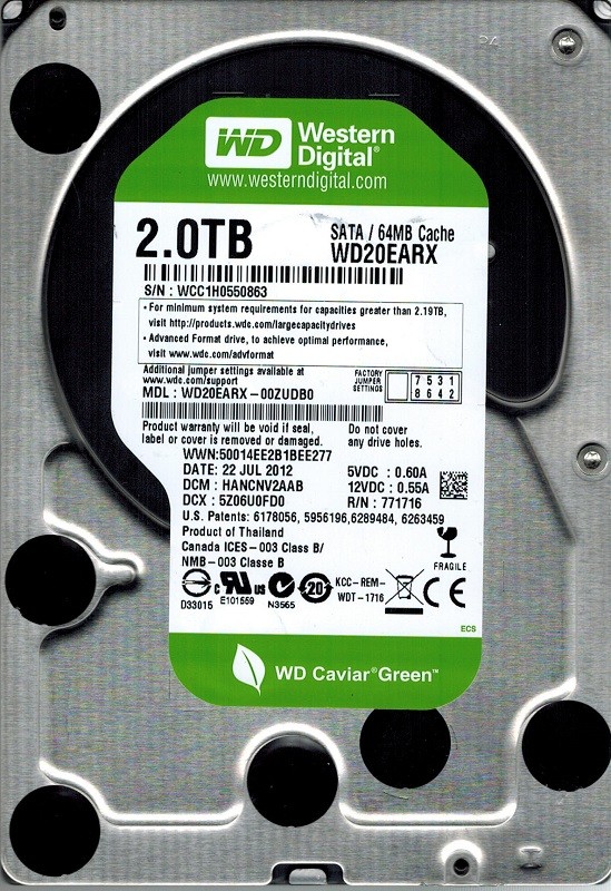 Western Digital WD20EARX-00ZUDB0 2TB DCM: HANCNV2AAB