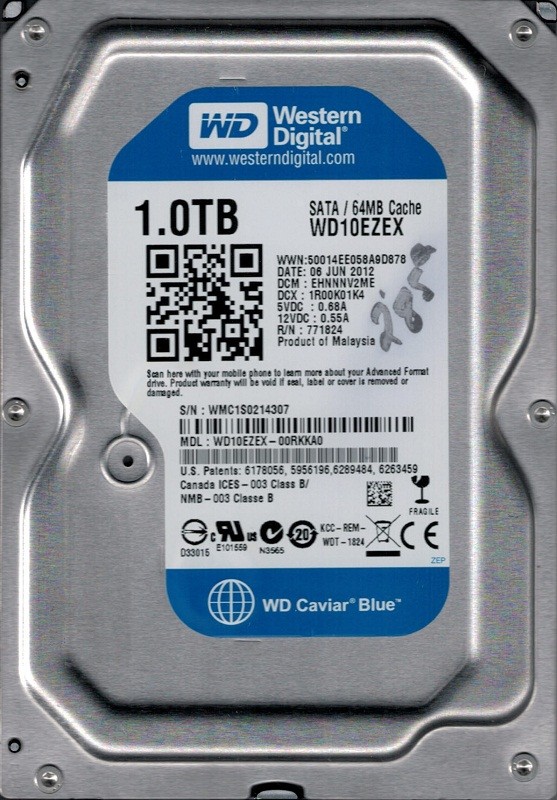 Western Digital WD10EZEX-00RKKA0 DCM: EHNNNV2ME 1TB