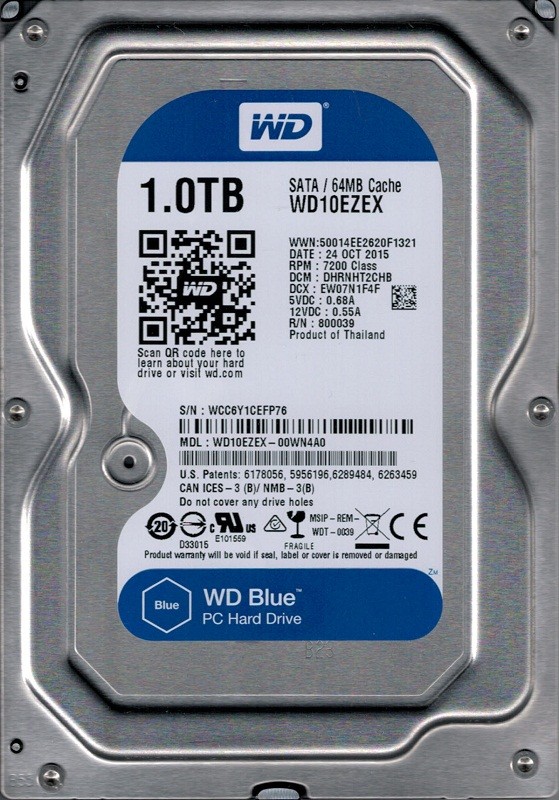 WD10EZEX-00WN4A0 DCM: DHRNHT2CHB WCC6Y Western Digital 1TB