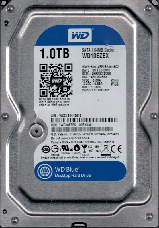 Western Digital WD10EZEX-00RKKA0 DCM: DHRNKT2CGB 1TB