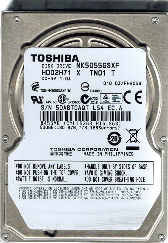 Toshiba MK5055GSXF MAC HDD2H71 X TW01 T 500GB APPLE PHILIPPINES