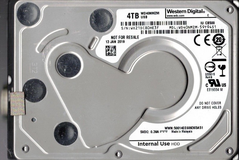 WD40NMZM-59Y94S1 USB 3.0 WX21D Western Digital 4TB