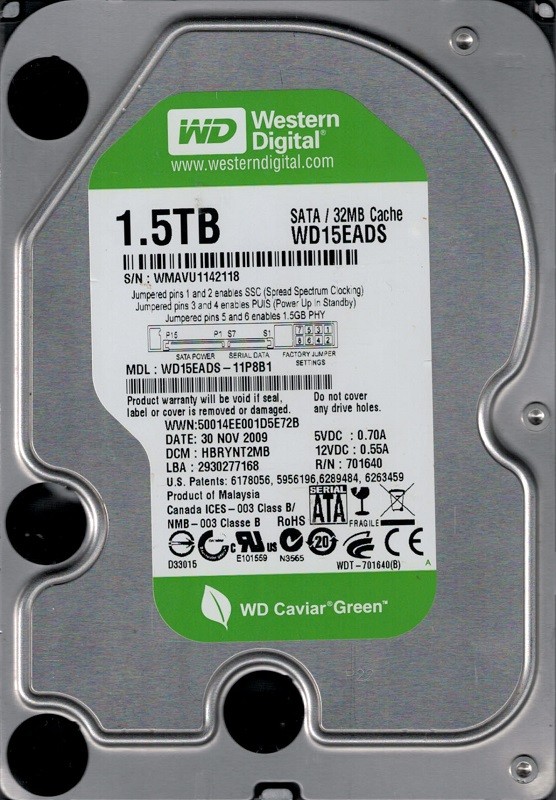 Western Digital WD15EADS-11P8B1 1.5TB DCM: HBRYNT2MB