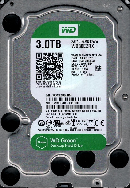 Western Digital WD30EZRX-00SPEB0 3TB DCM: HANNNTJCAB