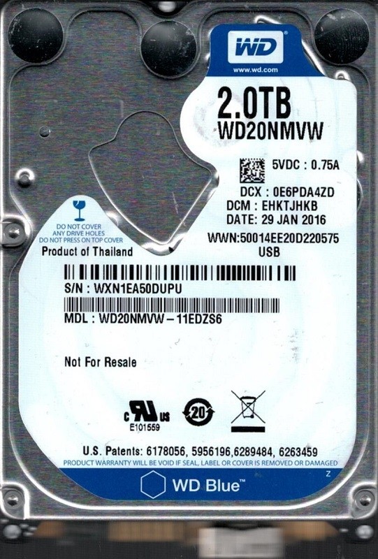 WD20NMVW-11EDZS6 DCM: EHKTJHKB WXN1E Western Digital 2TB
