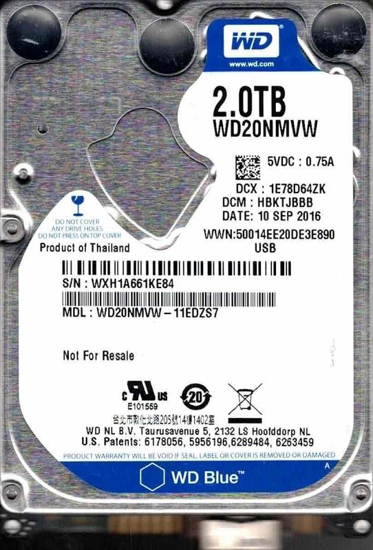 WD20NMVW-11EDZS7 DCM: HBKTJBBB WXH1A Western Digital 2TB