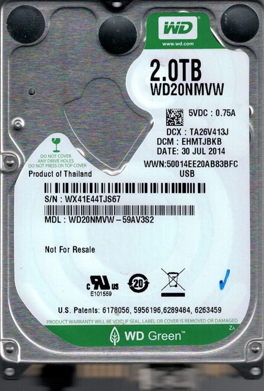 WD20NMVW-59AV3S2 DCM: EHMTJBKB WX41E Western Digital 2TB