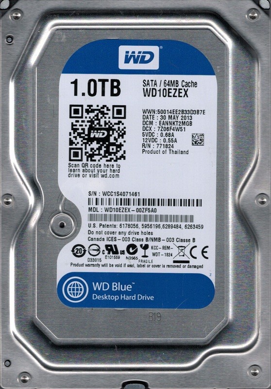 WD10EZEX-00ZF5A0 DCM: EANNKT2MGB WCC1S Western Digital 1TB