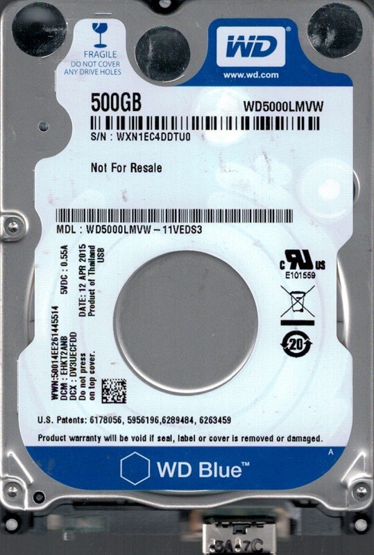 WD5000LMVW-11VEDS3 DCM: EHKT2ANB WXN1E Western Digital 500GB
