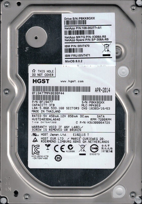 HGST HUS724030ALA640 P/N: 0F19477 MLC: MPKBE0 3TB