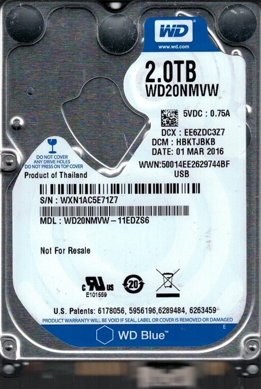 WD20NMVW-11EDZS6 DCM: HBKTJBKB WXN1A Western Digital 2TB