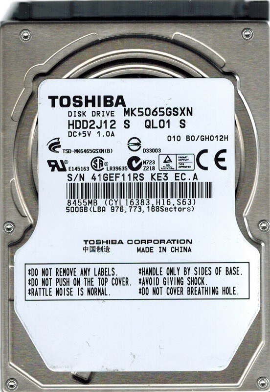 Toshiba MK5065GSXN 500GB HDD2J12 S QL01 S PHILIPPINES
