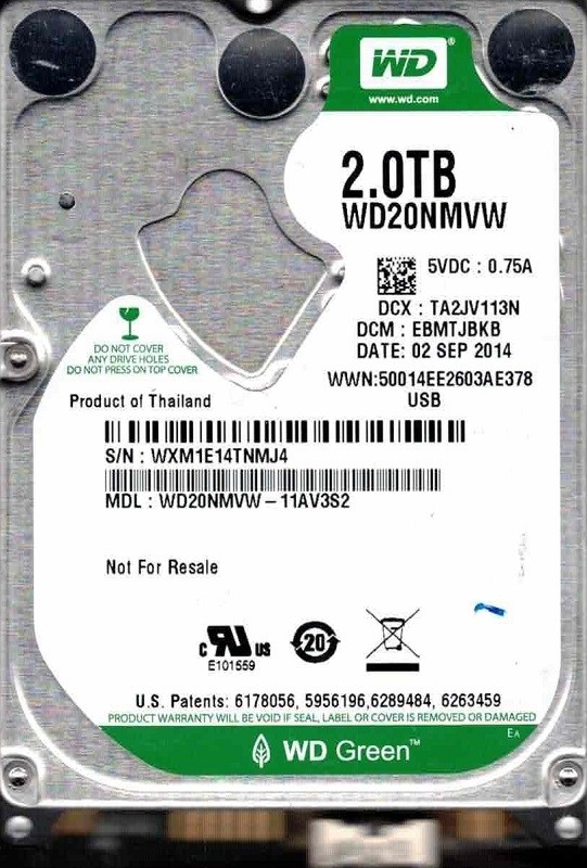 WD20NMVW-11AV3S2 DCM: EBMTJBKB WXM1E Western Digital 2TB
