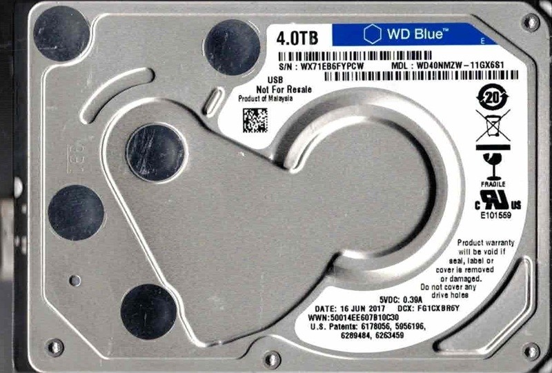 WD40NMZW-11GX6S1 USB 3.0 WX71E JUN 2017 Malaysia Western Digital 4TB