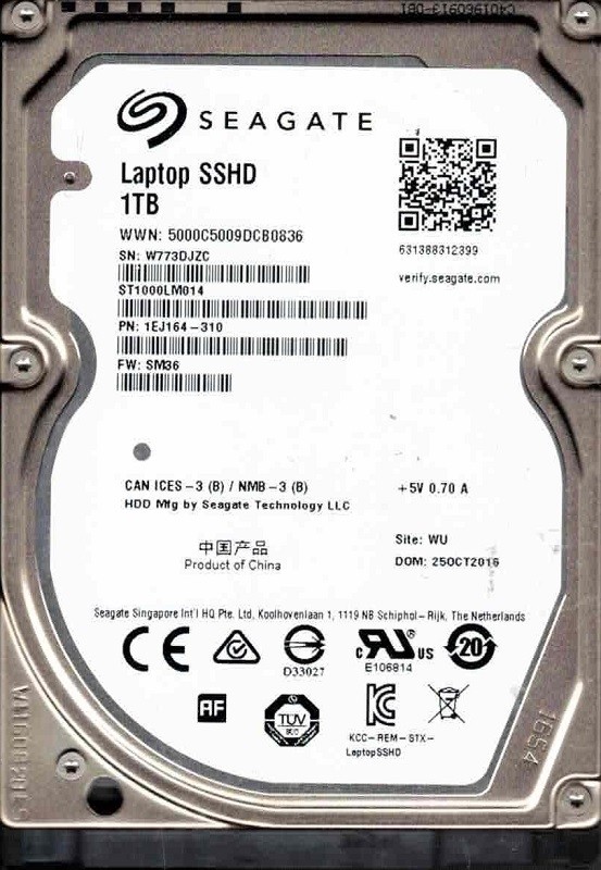 ST1000LM014 P/N: 1EJ164-310 F/W: SM36 WU W773 Seagate 1TB
