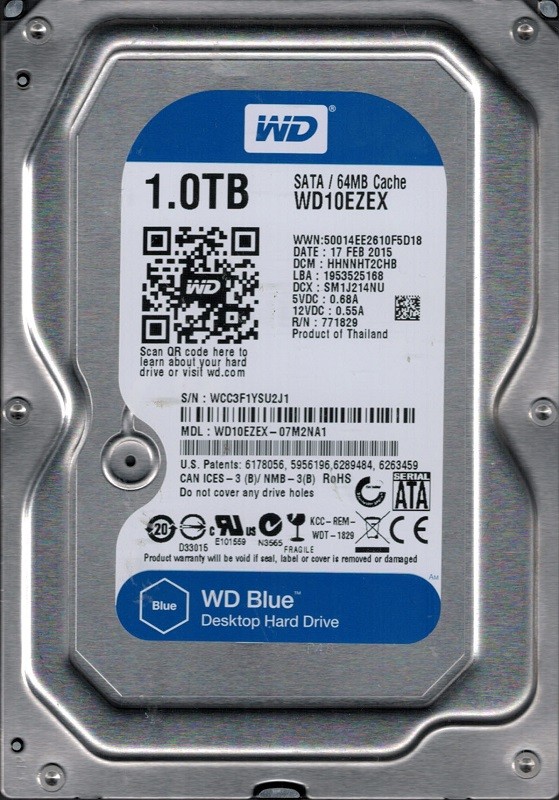 Western Digital WD10EZEX-07M2NA1 DCM: HHNNHT2CHB 1TB