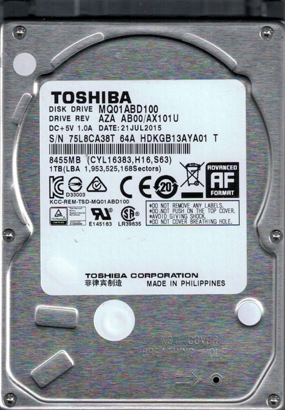 MQ01ABD100 AZA AB00/AX101U Toshiba 1TB Philippines