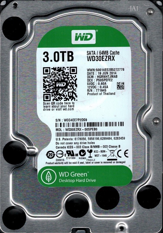 Western Digital WD30EZRX-00SPEB0 3TB DCM: HGRNHTJMAB