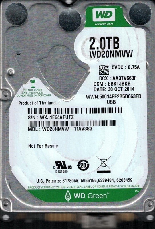 Western Digital WD20NMVW-11AV3S3 USB 3.0 2TB DCM: EBKTJBKB