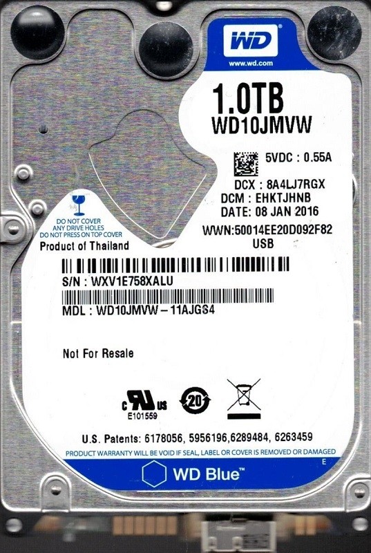 WD10JMVW-11AJGS4 DCM: EHKTJHNB WXV1E Western Digital 1TB