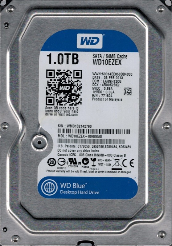 Western Digital WD10EZEX-00RKKA0 1TB DCM: EARNHT2CG