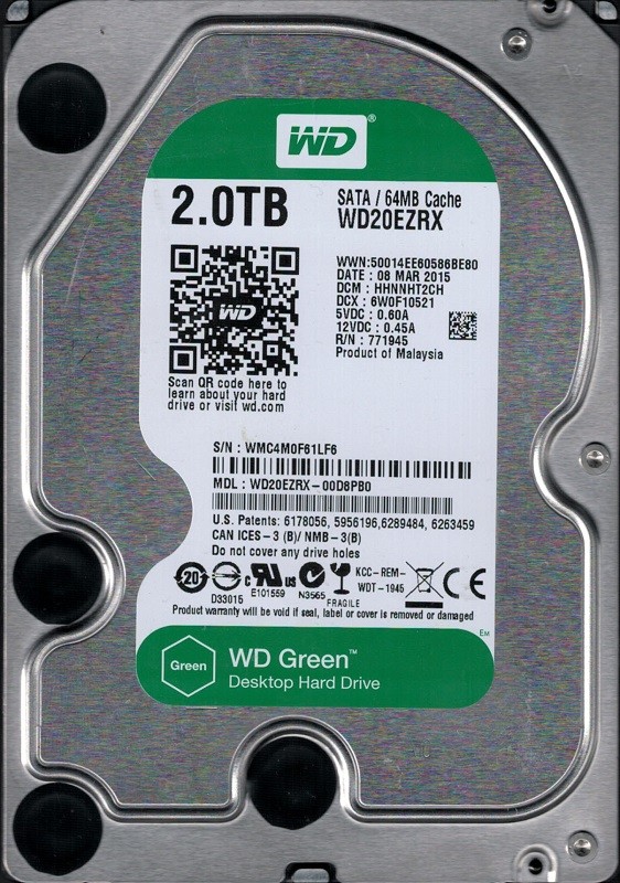 Western Digital WD20EZRX-00D8PB0 DCM: HHNNHT2CH 2TB