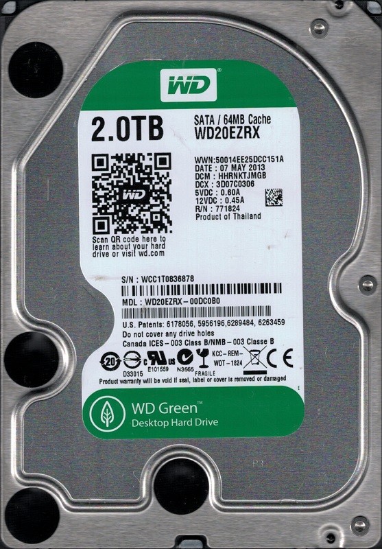 WD20EZRX-00DC0B0 DCM: HHRNKTJMGB WCC1T Western Digital 2TB