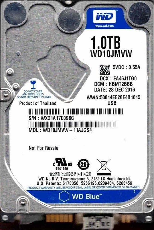 WD10JMVW-11AJGS4 DCM: HBMT2BBB WX21A DEC 2016 Western Digital 1TB