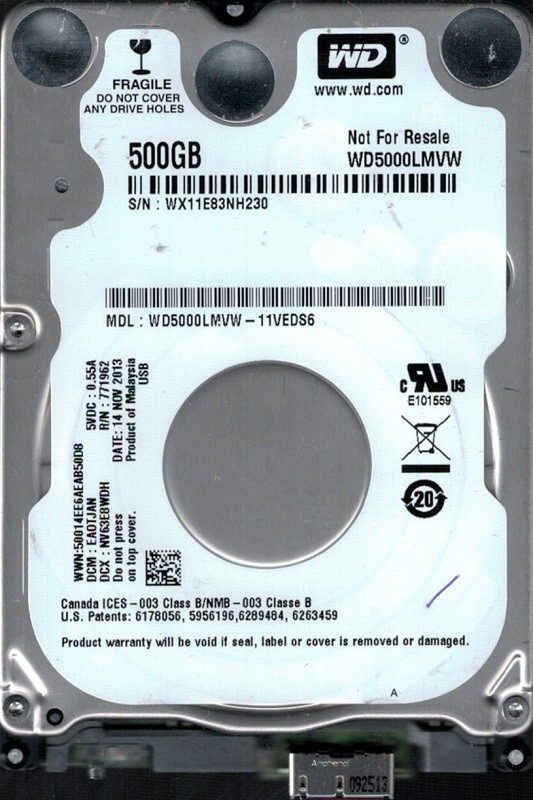 WD5000LMVW-11VEDS6 DCM: EAOTJAN WX11E Western Digital 500GB