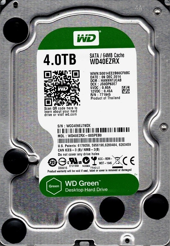 Western Digital WD40EZRX-00SPEB0 4TB DCM: HANNNTJCAB