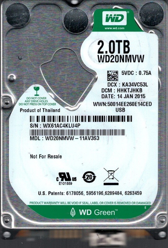 Western Digital WD20NMVW-11AV3S3 USB 3.0 2TB DCM: HHKTJHKB