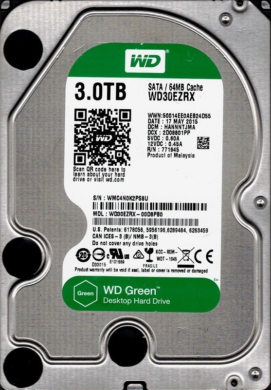 Western Digital WD30EZRX-00D8PB0 3TB DCM: HANNNTJMA