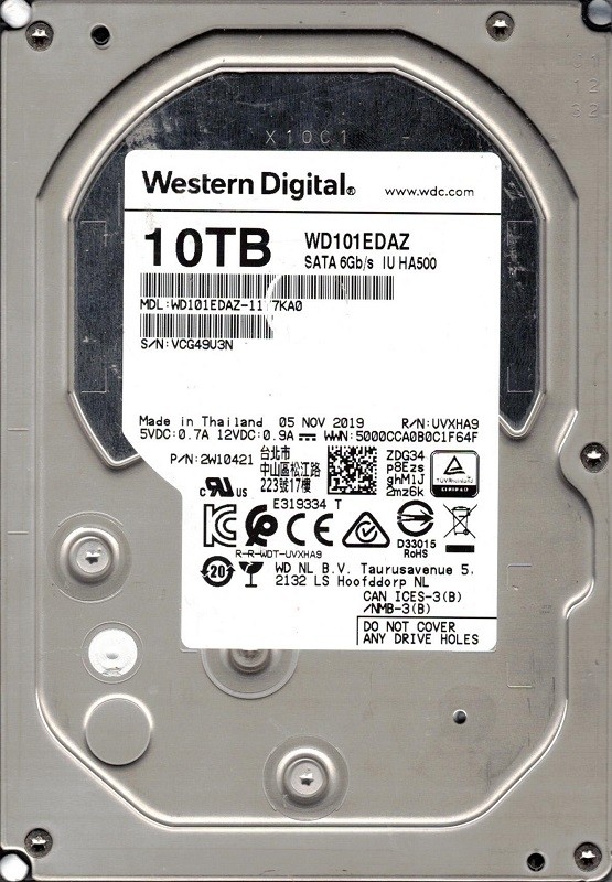 WD101EDAZ-11Y7KA0 P/N: 2W10421 Western Digital 10TB