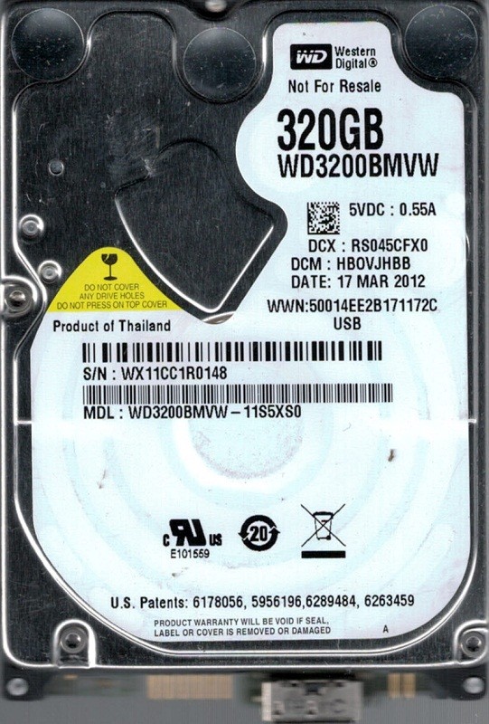 Western Digital WD3200BMVW-11S5XS0 USB 3.0 320GB DCM: HBOVJHBB