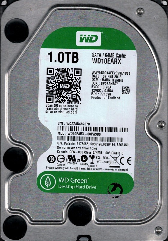 Western Digital WD10EARX-00PASB0 1TB DCM: HARNHT2MHB