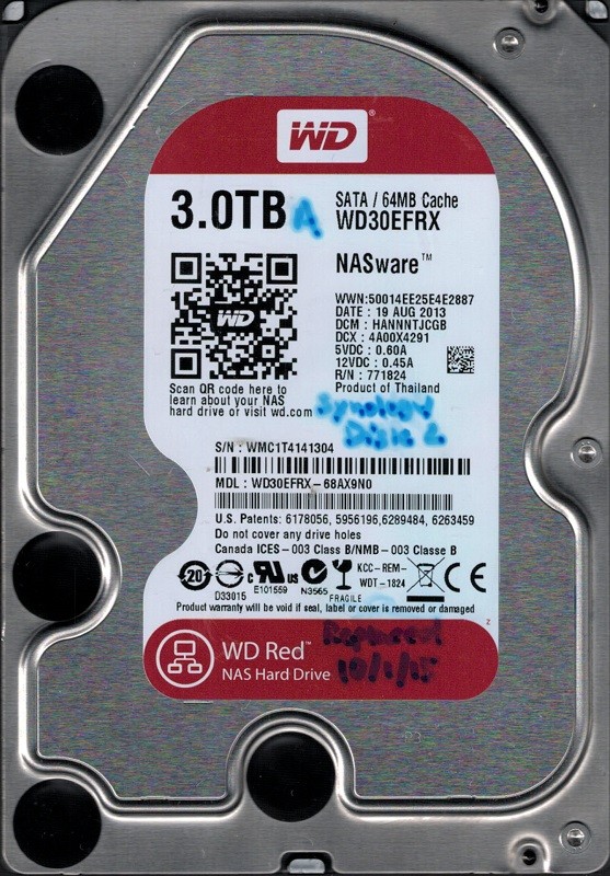 Western Digital WD30EFRX-68AX9N0 3TB DCM: HANNNTJCGB