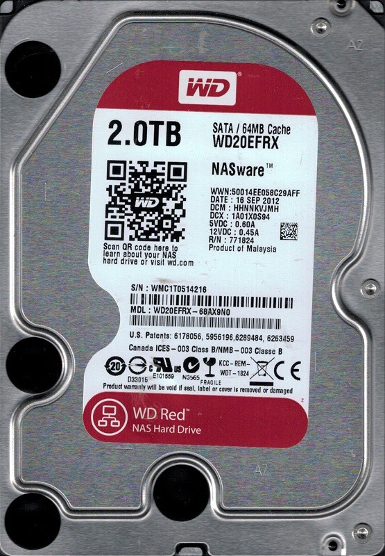 WD20EFRX-68AX9N0 NAS DCM: HHNNKVJMH WMC1T Western Digital 2TB